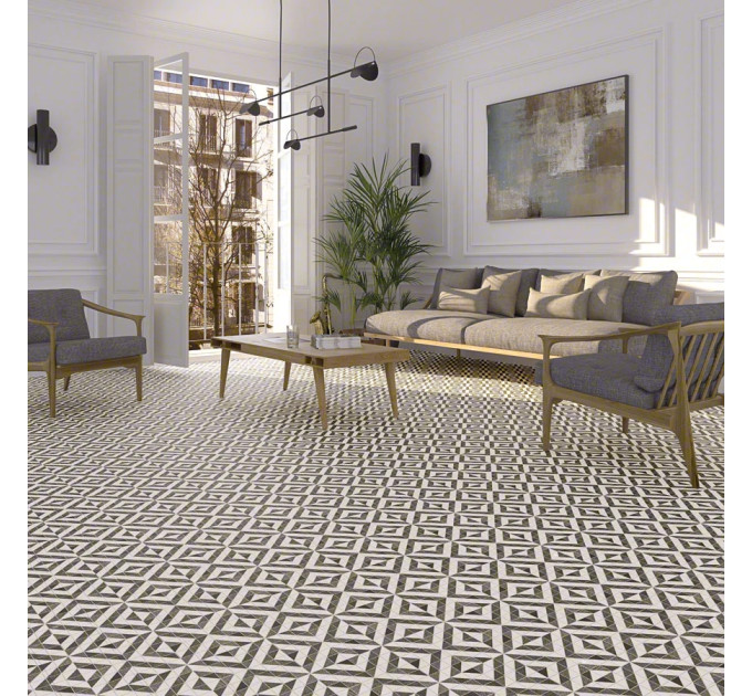 Плитка керамогранітна Seine Sevres-R Grafito RECT 200x200x8 Vives