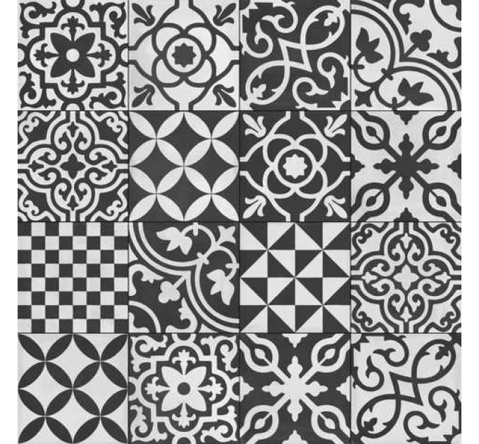 Плитка керамогранітна R7GZ Contrasti Antracite Decor Mix 200x200x10 Ragno