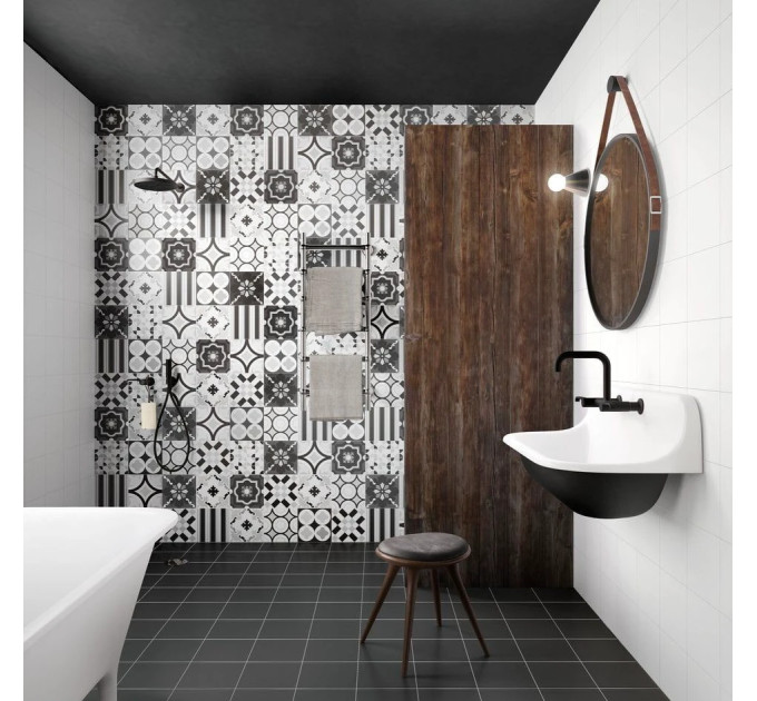 Плитка керамогранітна CSAPBWMX20 Patchwork B&W Mix 200x200x10 Sant'agostino
