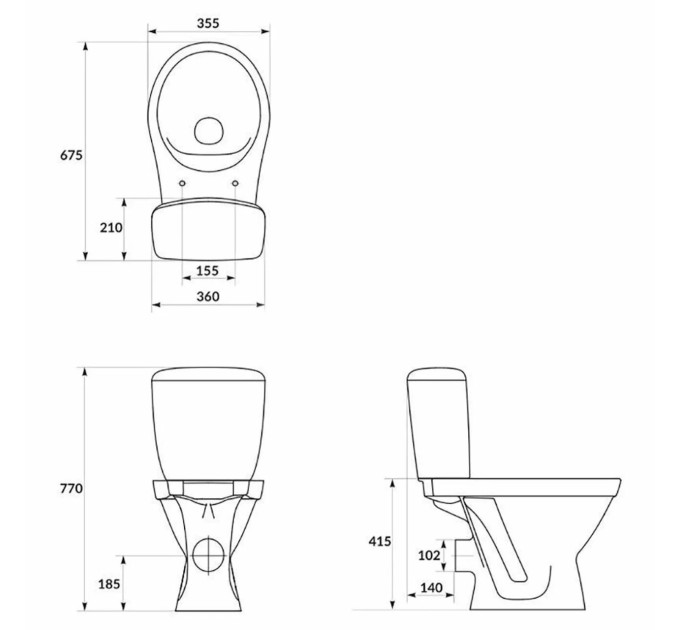 Компакт Cersania 705  SimpleOn 011 з кришкою Slim дюропласт soft-close (CCKZ1014916402) Cersanit
