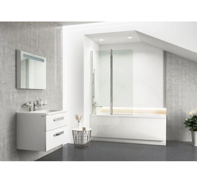 Шторка для ванни двохелементна CVS2-100 L Transparent, (7QLA0C00Z1) RAVAK