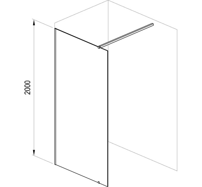 Душова стінка нерухома одноелементна Walk In Wall-120 v.200 Transparent, RAVAK
