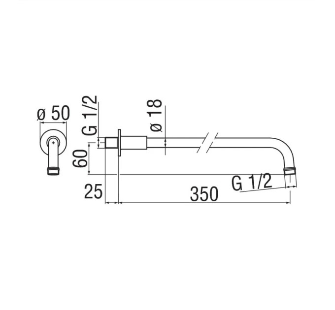 Душовий кронштейн (AD138-4CR), Nobili