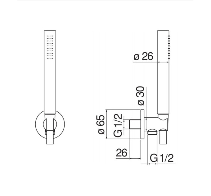 AD146/32RCP Ручний душ з підключенням Red canyon PVD Nobili ІТАЛІЯ