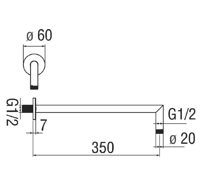 Душовий кронштейн Inox (AD138-44IX), Nobili