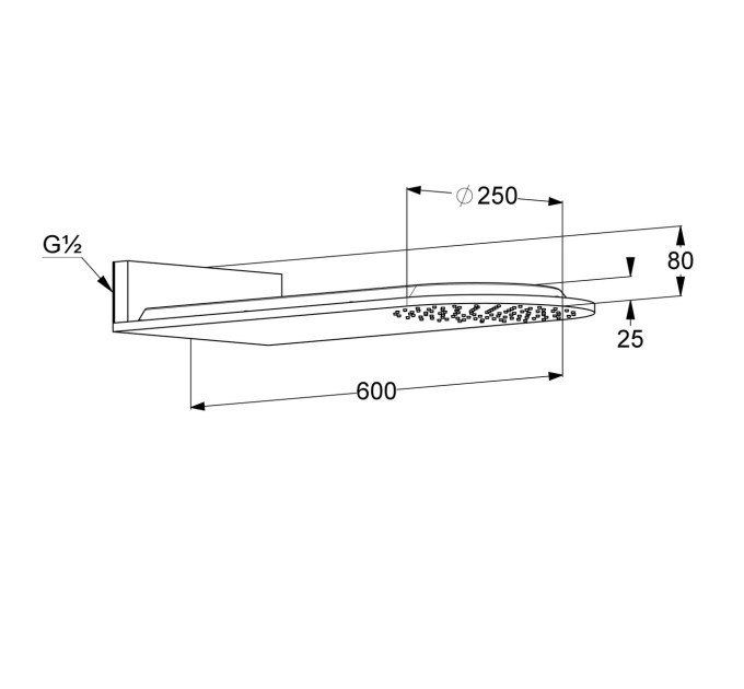 Верхній душ DN 15 A-QA (6487005-00), Kludi