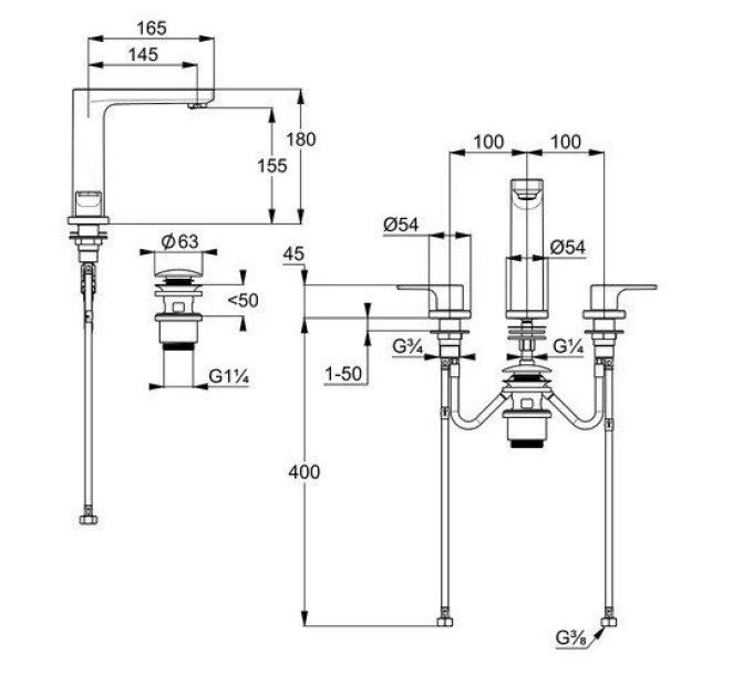 Змішувач для умивальника DN 15 Zenta SL (483930565), Kludi