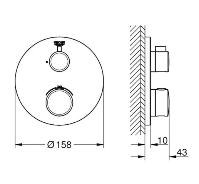 Змішувач для душу Grohtherm (24075000), Grohe