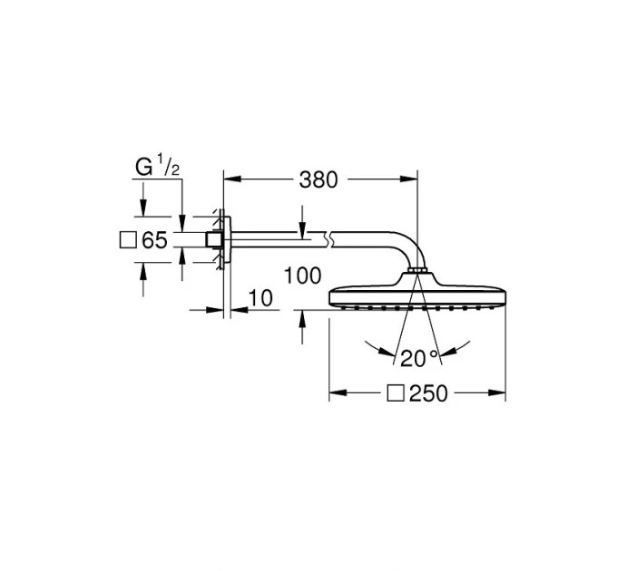 Верхній душ Tempesta 250 Cube (26687000), Grohe
