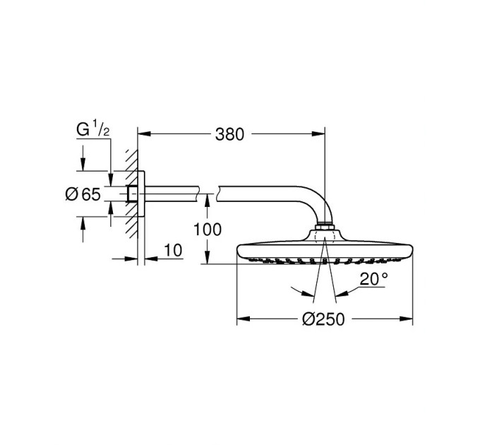 Верхній душ Tempesta 250 (26668000), Grohe