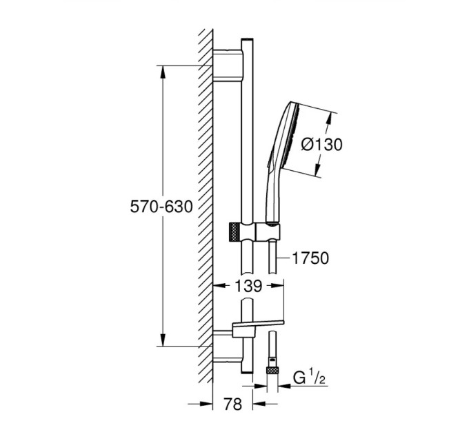 Душовий набір Rainshower Smartactive 130 (26546000), Grohe