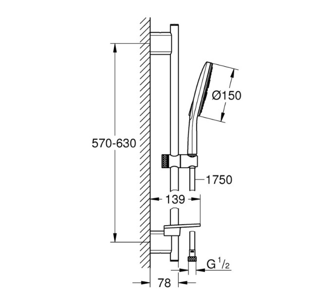 Душовий набір Rainshower Smartactive 150 (26591000), Grohe