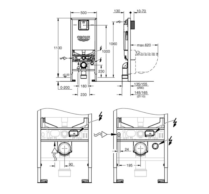 Інсталяція для унітаза Rapid SLX (39598000), Grohe