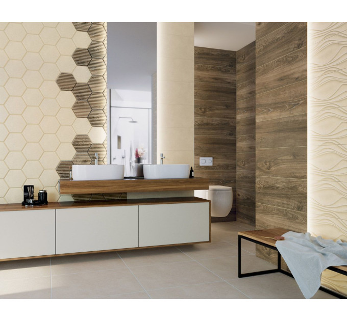 Плитка стінова Serene Brown RECT 250x750x9 Paradyz