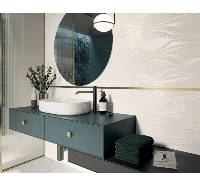 Плитка стінова Neve Bianco RECT STR Блиск 25x75 код 7471 Ceramika Paradyz
