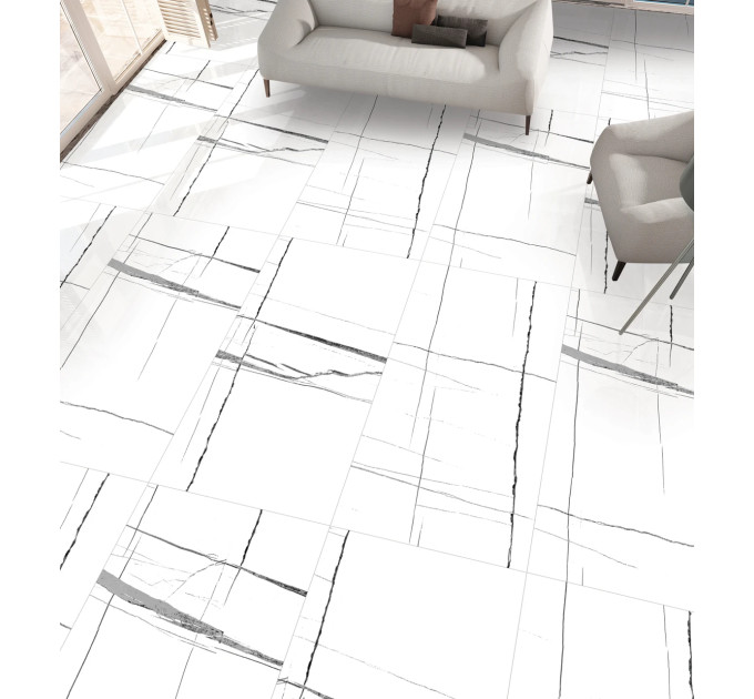 Плитка керамогранітна Lorent White POL 600x1200 Raviraj