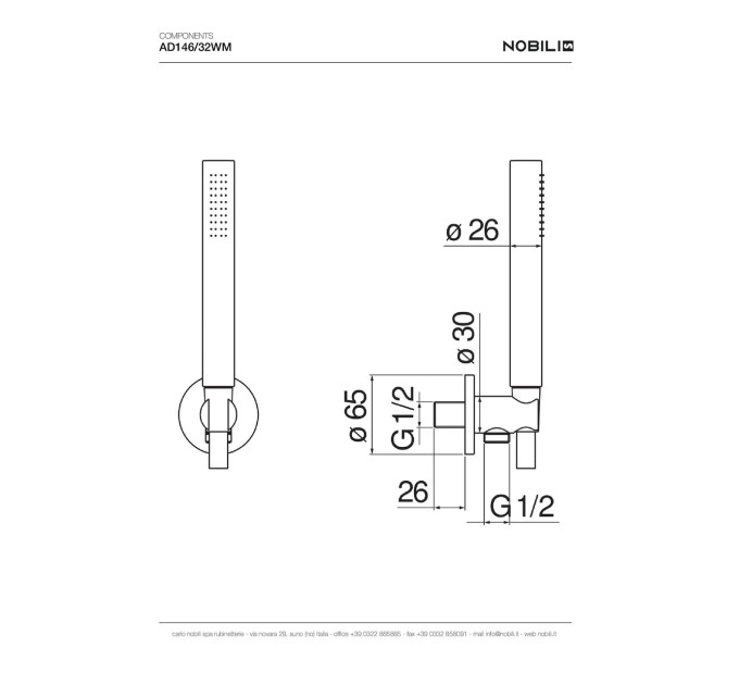Душовий набір Polar White (AD146-32WM), Nobili