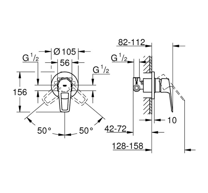 Змішувач для душу BauLoop New 29042001 Grohe