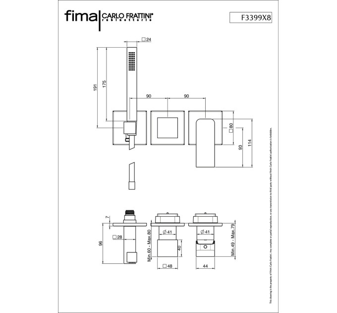 Змішувач для душу Fit Black matt (F3399X8NS) Fima