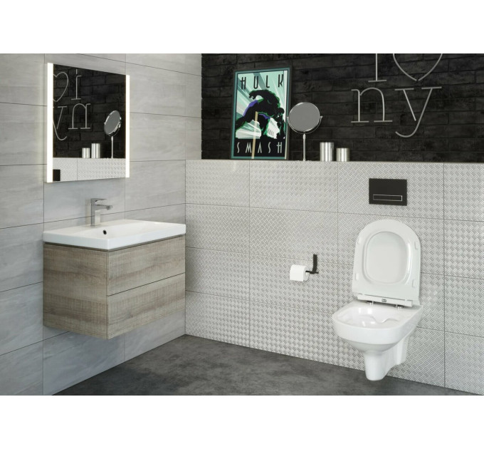 Унітаз підвісний City CleanOn з кришкою Slim дюропласт soft close (SZCZ1001731608) Cersanit