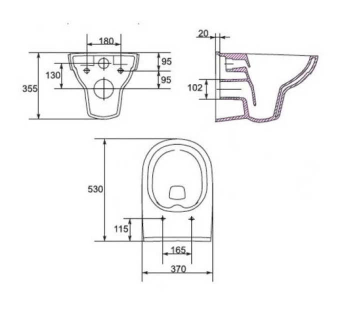 Унітаз підвісний City CleanOn з кришкою Slim дюропласт soft close (SZCZ1001731608) Cersanit