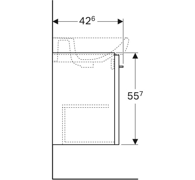 Шафка під умивальник Selnova Square 500.179.01.1 Geberit