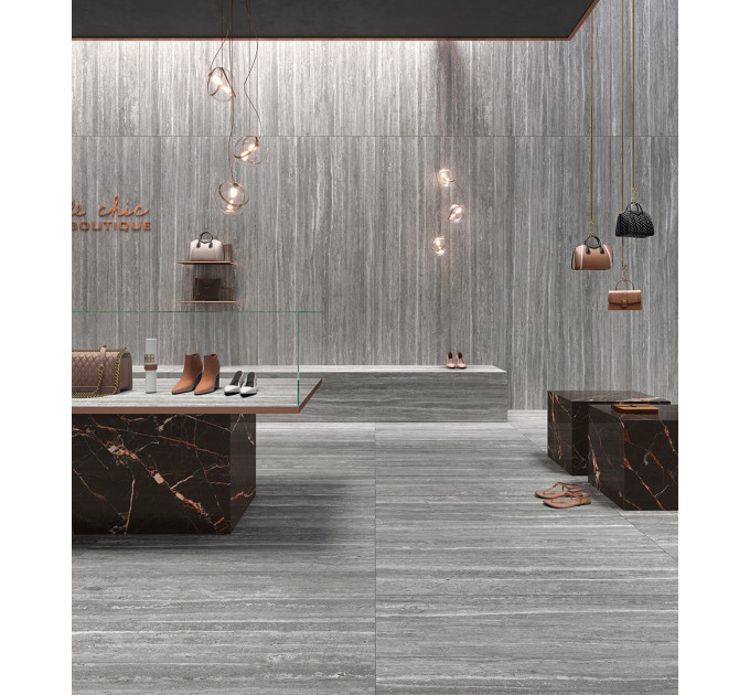 Плитка керамогранітна AWT0 EY 08 Travetino Dark NAT SQ 600x600 Mirage