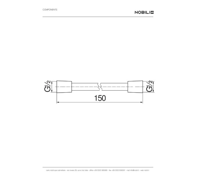 Душовий шланг 1500 мм Polar White (AD135-57WM), Nobili