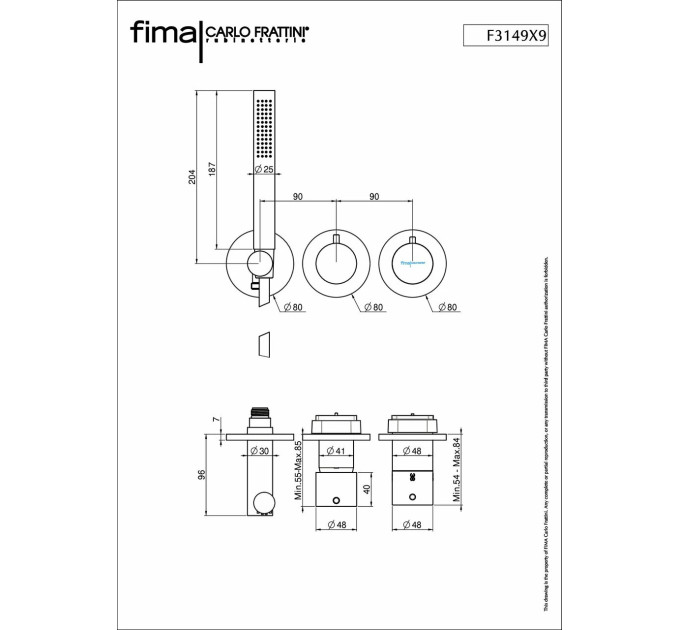 Змішувач для душу Fimatherm (F3149X9CR) Fima