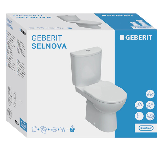 Компакт з кришкою Selnova Rimfree 501.753.00.1 Geberit