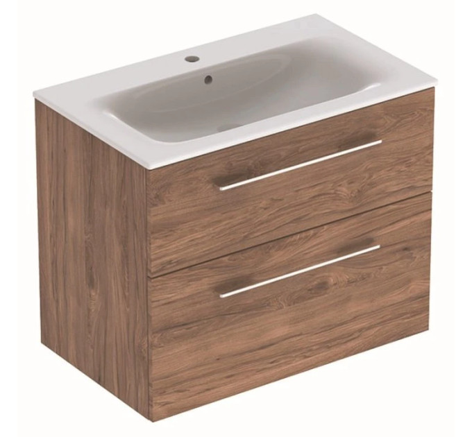 Шафка з умивальником 80 Selnova Square Slim rim Walnut 501.242.00.1 Geberit