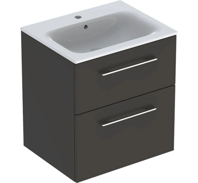 Шафка з умивальником 60 Selnova Square Slim rim Anthracite 501.237.00.1 Geberit