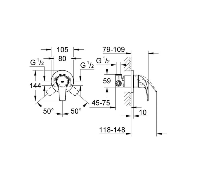 Змішувач для душу BauCurve 29044000 Grohe