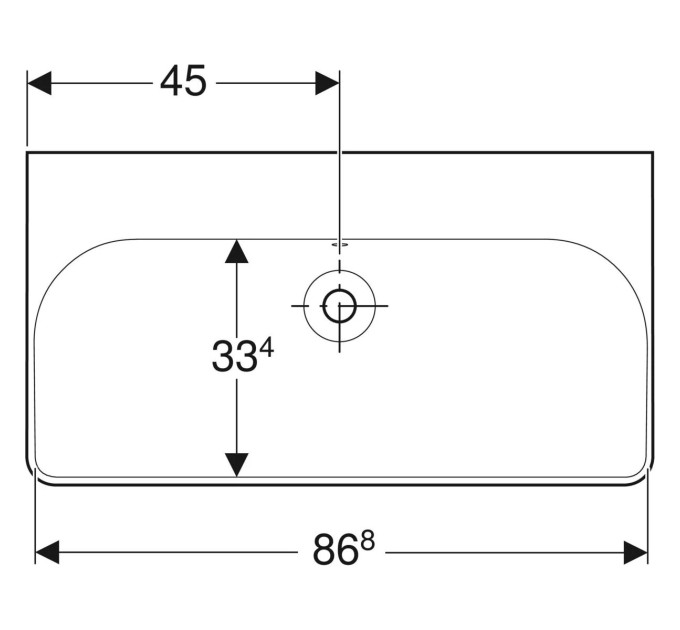Умивальник 90 Smyle Square 500.250.01.1 Geberit