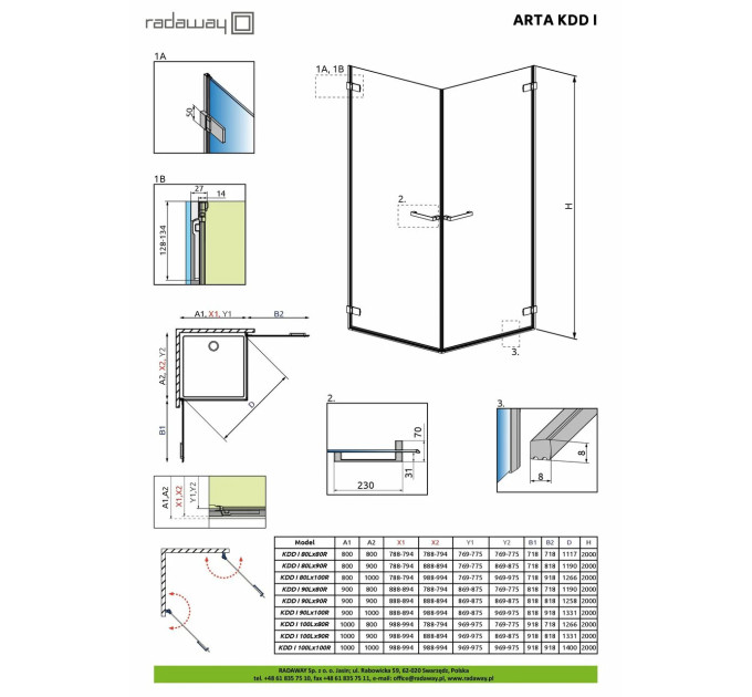 Душові двері Arta KDD I 80 L RADAWAY