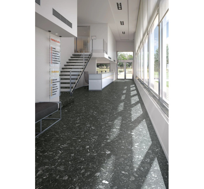 Плитка керамогранітна 4ZLP Luna-R Negro PULIDO RECT POL 593x1193x11 Vives