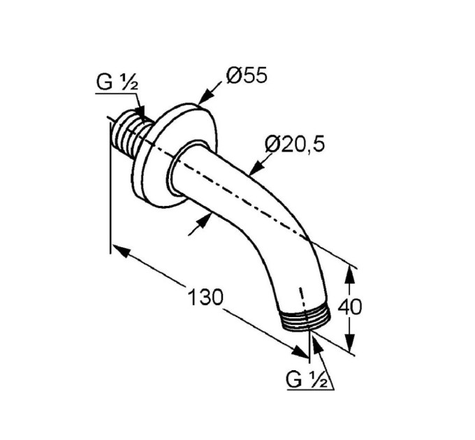 Душовий кронштейн DN 15 Freshline (6235305-00), Kludi