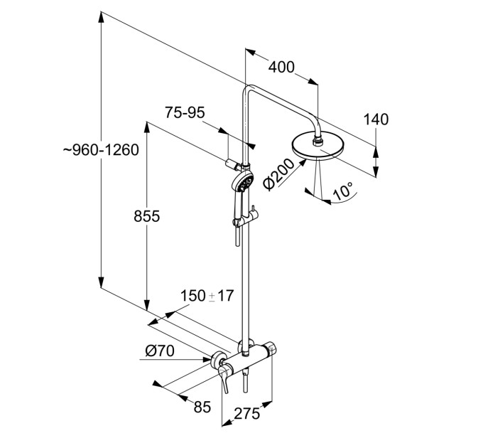 Душова система Dual Shower System Logo (6808505-00), Kludi