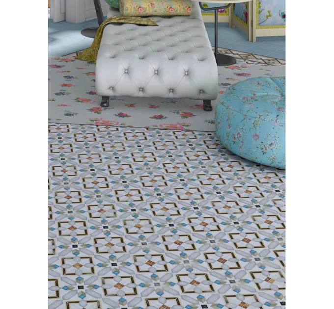 Плитка керамогранітна Vodevil Demel Multicolor декор 200x200x8 Vives