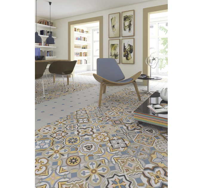 Плитка керамогранітна Octogono Musichalls Multicolor декор 200x200x8 Vives