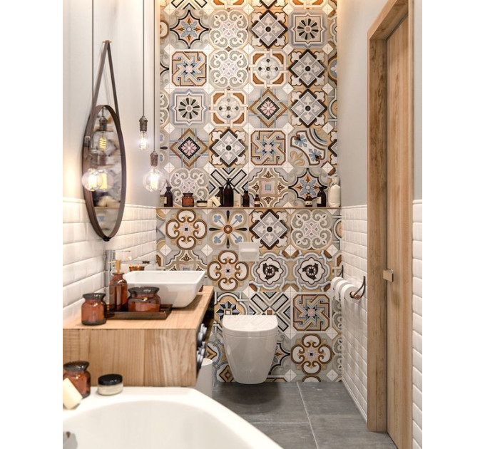 Плитка керамогранітна Octogono Musichalls Multicolor декор 200x200x8 Vives