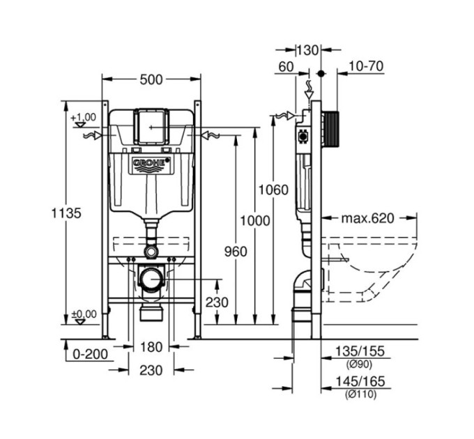 Інсталяція для унітаза Rapid SL (38528001), Grohe