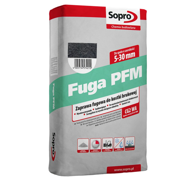 Затирка для бруківки Sopro PFM 576 антрацит №66 (25 кг)
