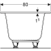 Ванна прямокутна з ніжками Soana Slim rim Duo 180x80 554.004.01.1 Geberit