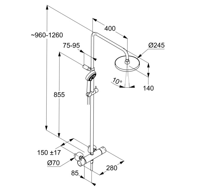 Душова система Dual Shower System Logo 6808239-00 Kludi