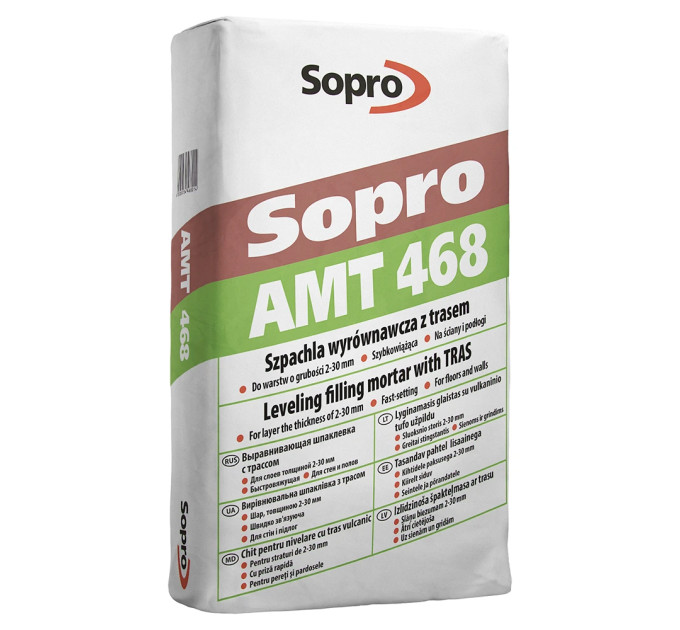 Вирівнювальна шпаклівка з трасом Sopro AMT 468 (25 кг)
