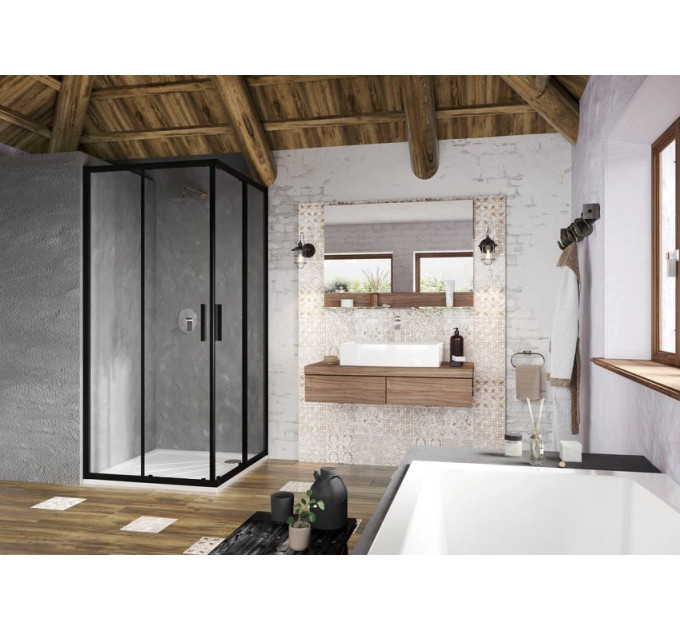 Душова кабіна BLSRV2-90 Transparent Black RAVAK