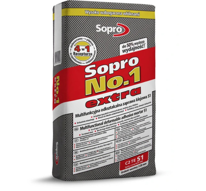 Клей для плитки Sopro №1 400 extra (22,5 кг)