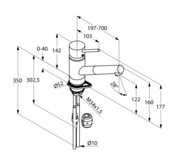 Змішувач для кухні DN 8 Scope (339310575), Kludi