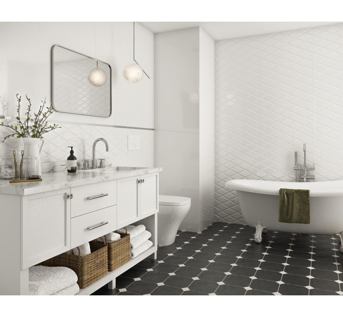 Декор Modern Bianco Taco MAT 4,8x4,8 код 3850 Ceramika Paradyz